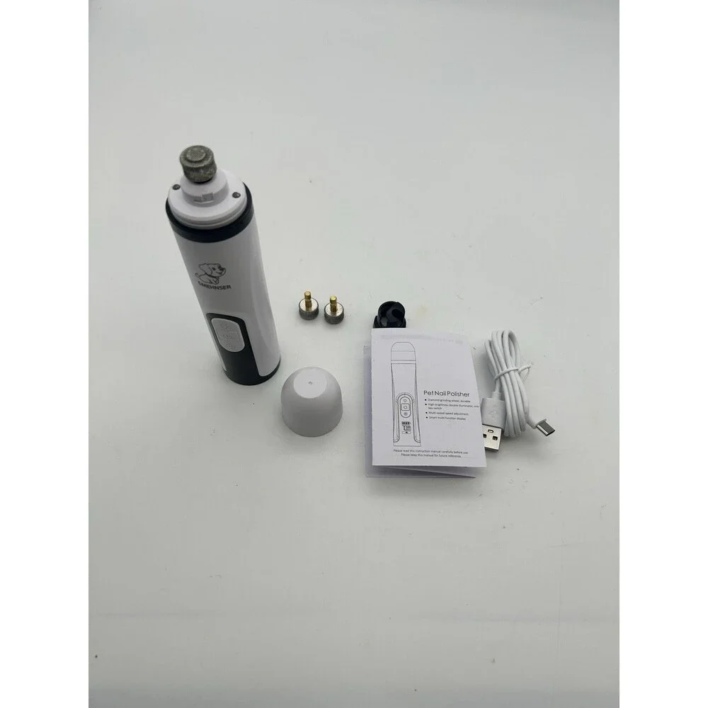 SMEHNSER Pet Nail Grinder Rechargeable Dog Cat Nail Trimmer USB Quiet Grooming